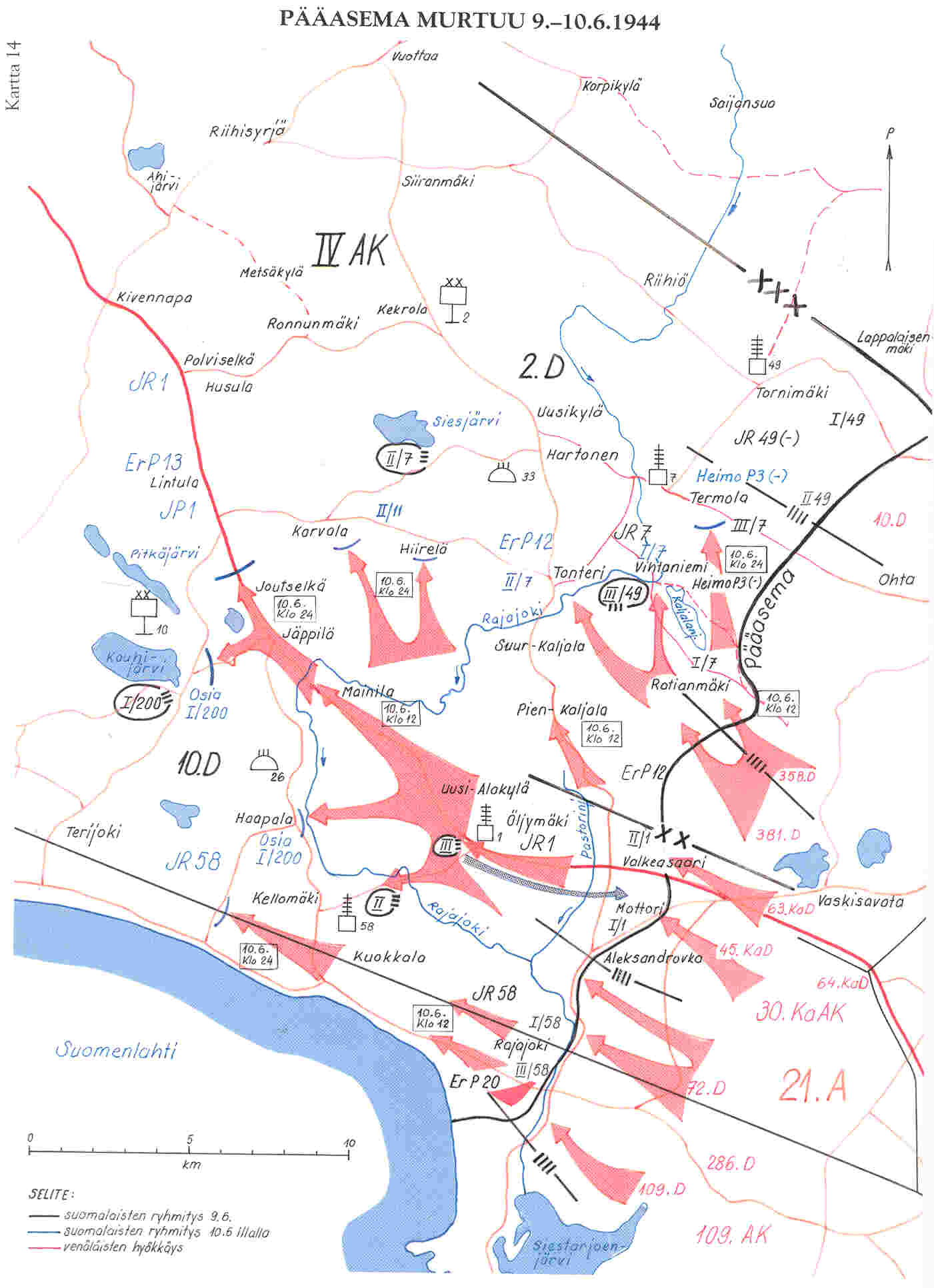 Pääasema murtuu 9.-10.6.1944